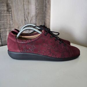 Hotter Womens Dew Hippy Red Suede Leather Lace Up Size 8 Standard Width